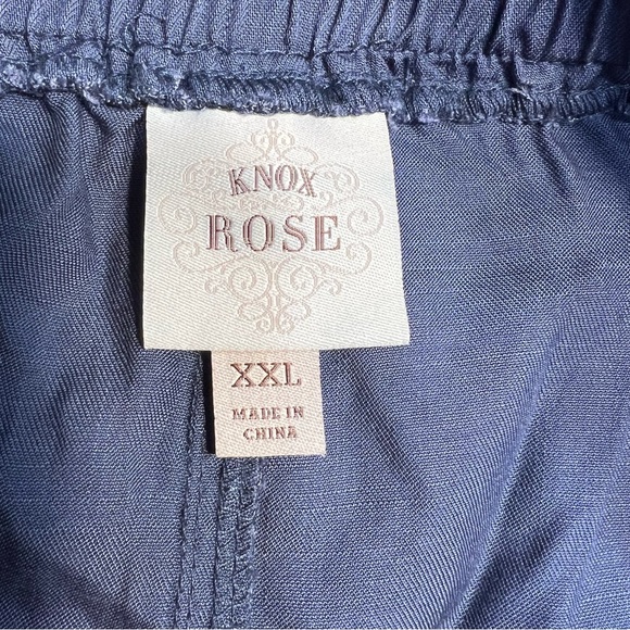 Women's Joggers - Knox Rose Navy Blue with Floral Side Striped - Picture 5 of 6